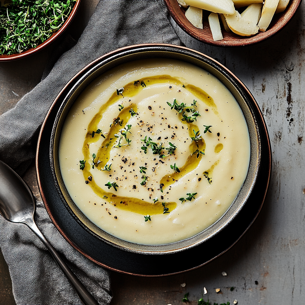Recipe preparation for Cozy Creamy Potato and Leek Soup Recipe