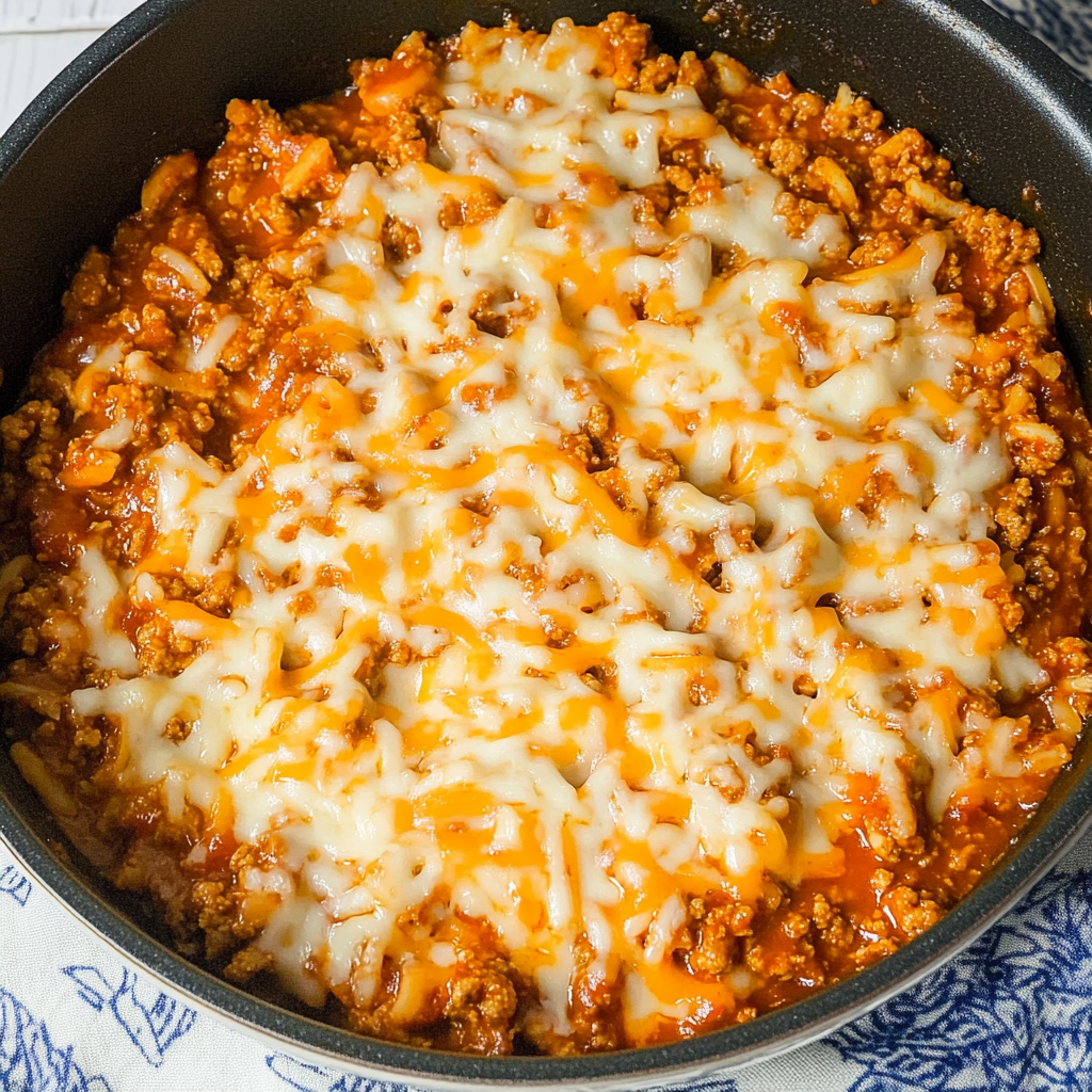 Recipe preparation for One Pot Sloppy Joe Ground Beef and Rice