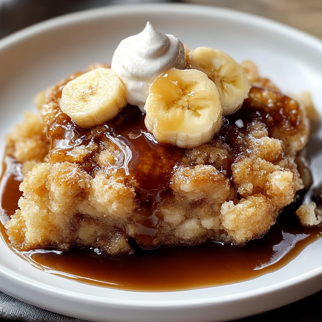 Recipe preparation for Bananas Foster Cobbler