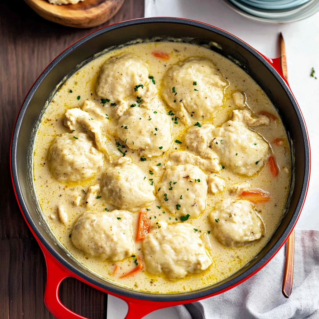 Recipe preparation for Homemade Chicken and Dumplings Recipe