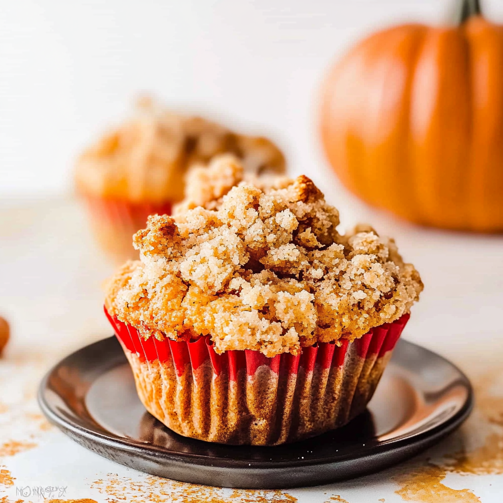 Recipe preparation for Apple Pumpkin Streusel Muffins