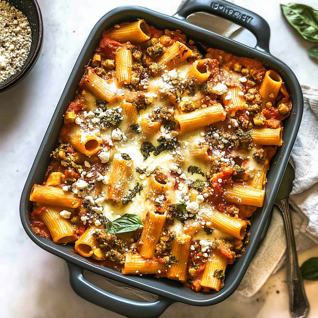 Recipe preparation for Pasta Bake with Pumpkin Tomato Sauce