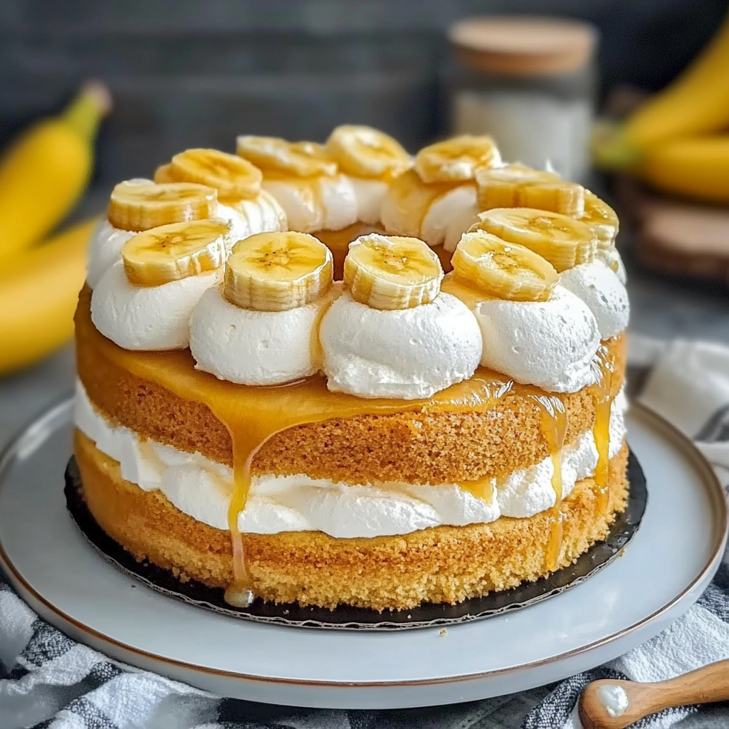 Recipe preparation for Banana Cream Cake