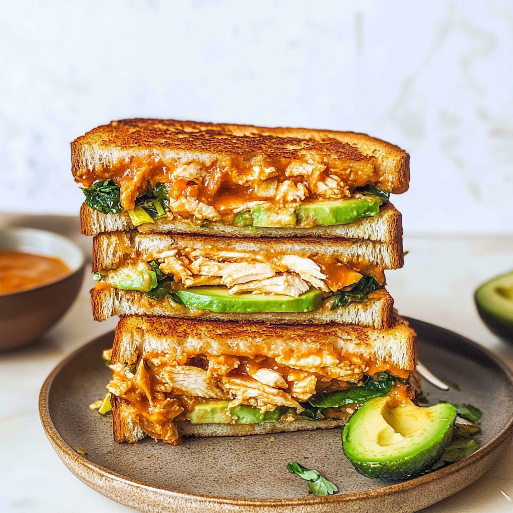 Recipe preparation for Chicken Avocado Melt Sandwich