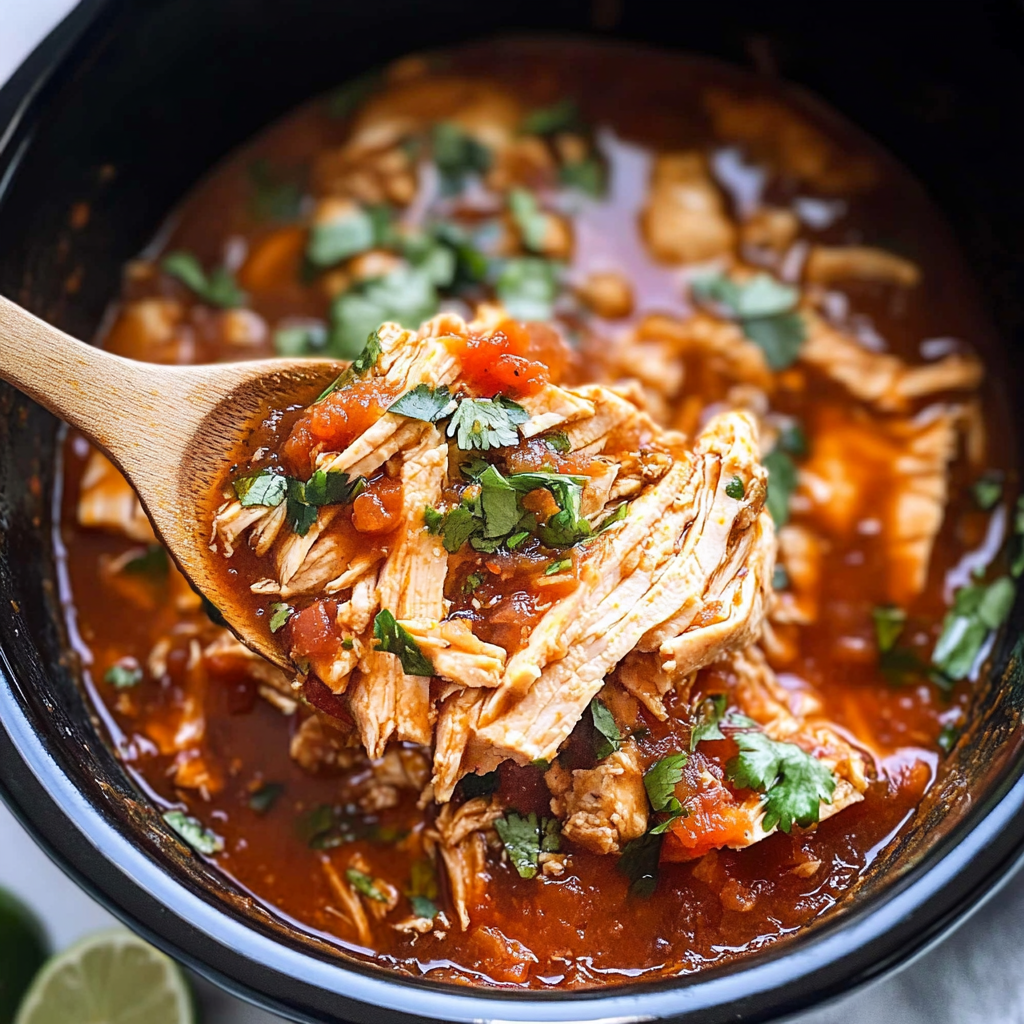 Recipe preparation for Crockpot Chicken and Salsa
