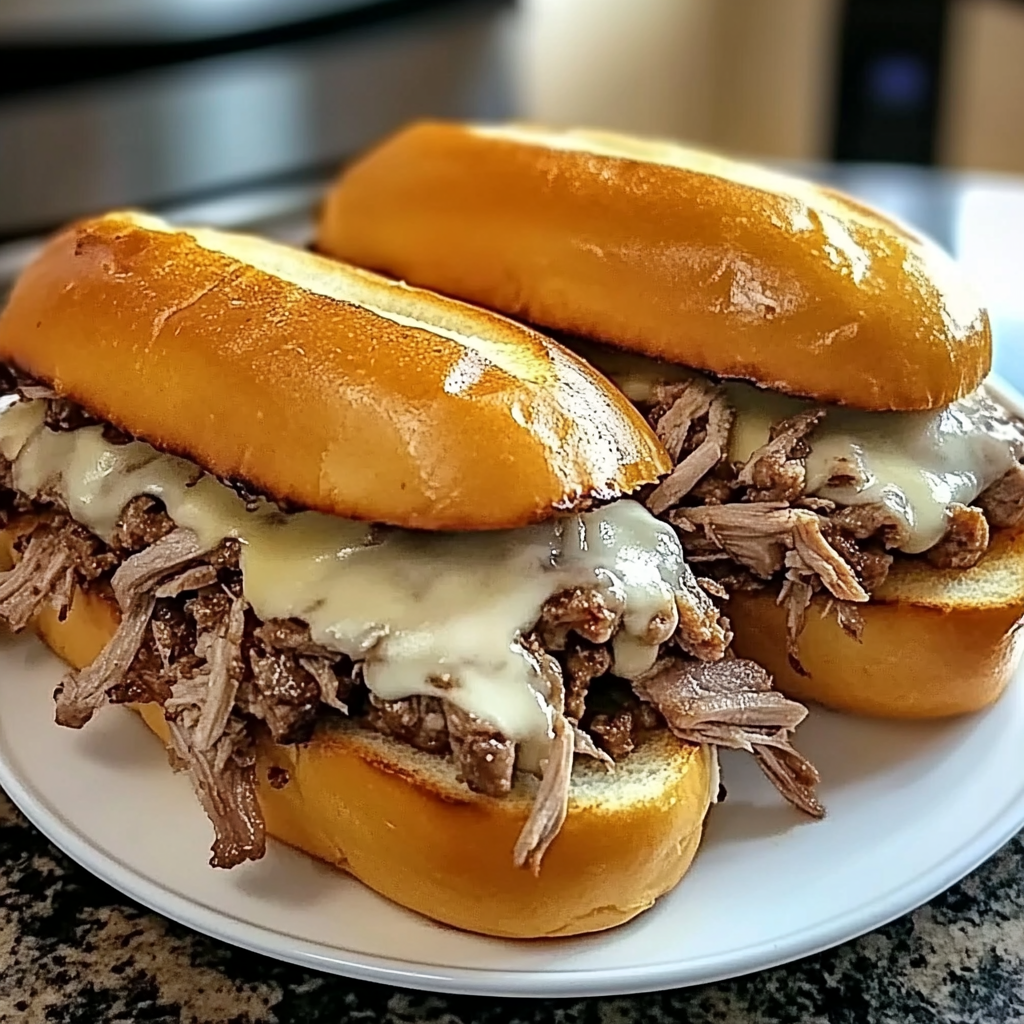 Recipe preparation for French Dip Sandwiches