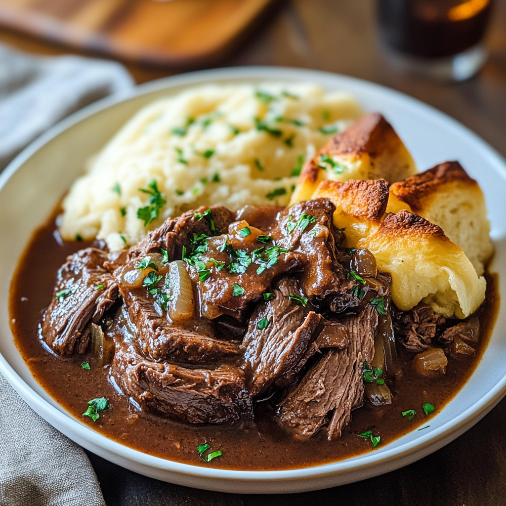Recipe preparation for Slow Cooker Beef Manhattan