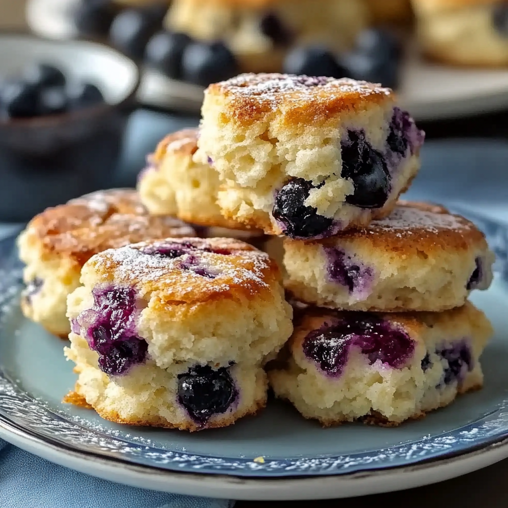 Recipe preparation for Blueberry Biscuits