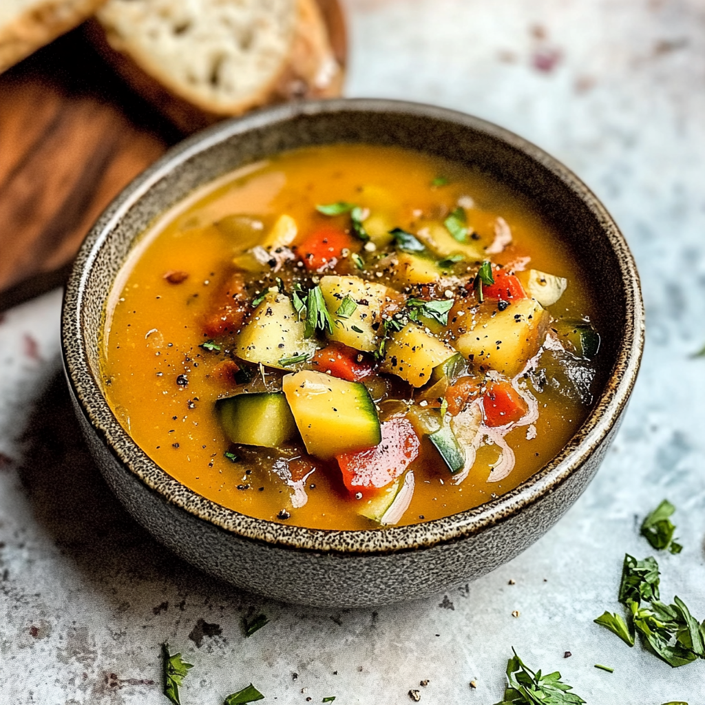 Recipe preparation for Ratatouille Soup