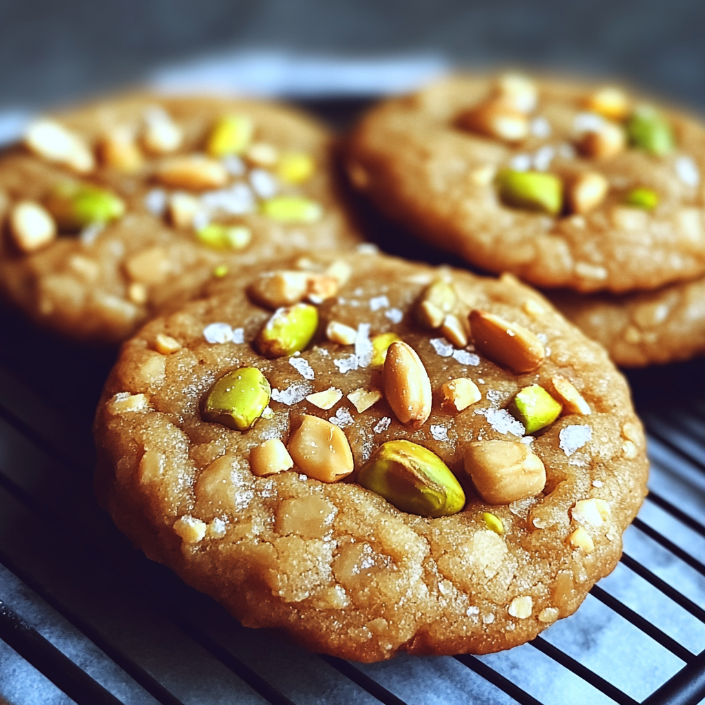 Recipe preparation for Salted Honey Pistachio Cookies