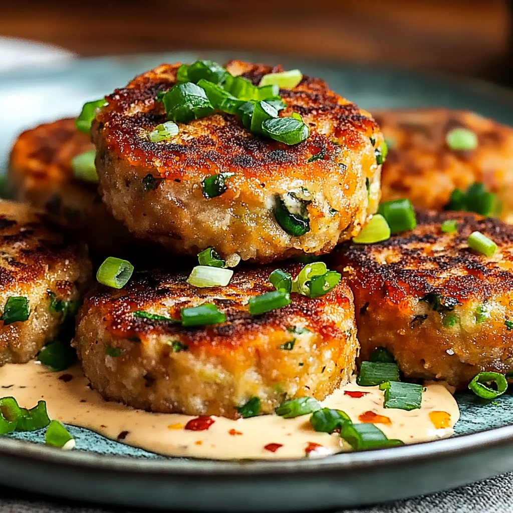 Recipe preparation for Asian Tuna Cakes with Spicy Mayo