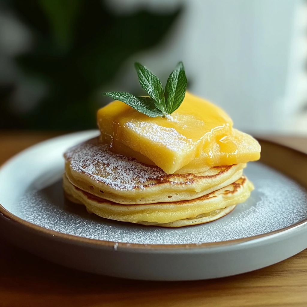 Recipe preparation for Fluffy Mango Pancakes