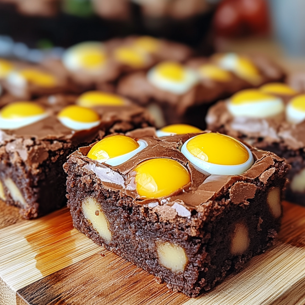 Recipe preparation for Cadbury Egg Brownies