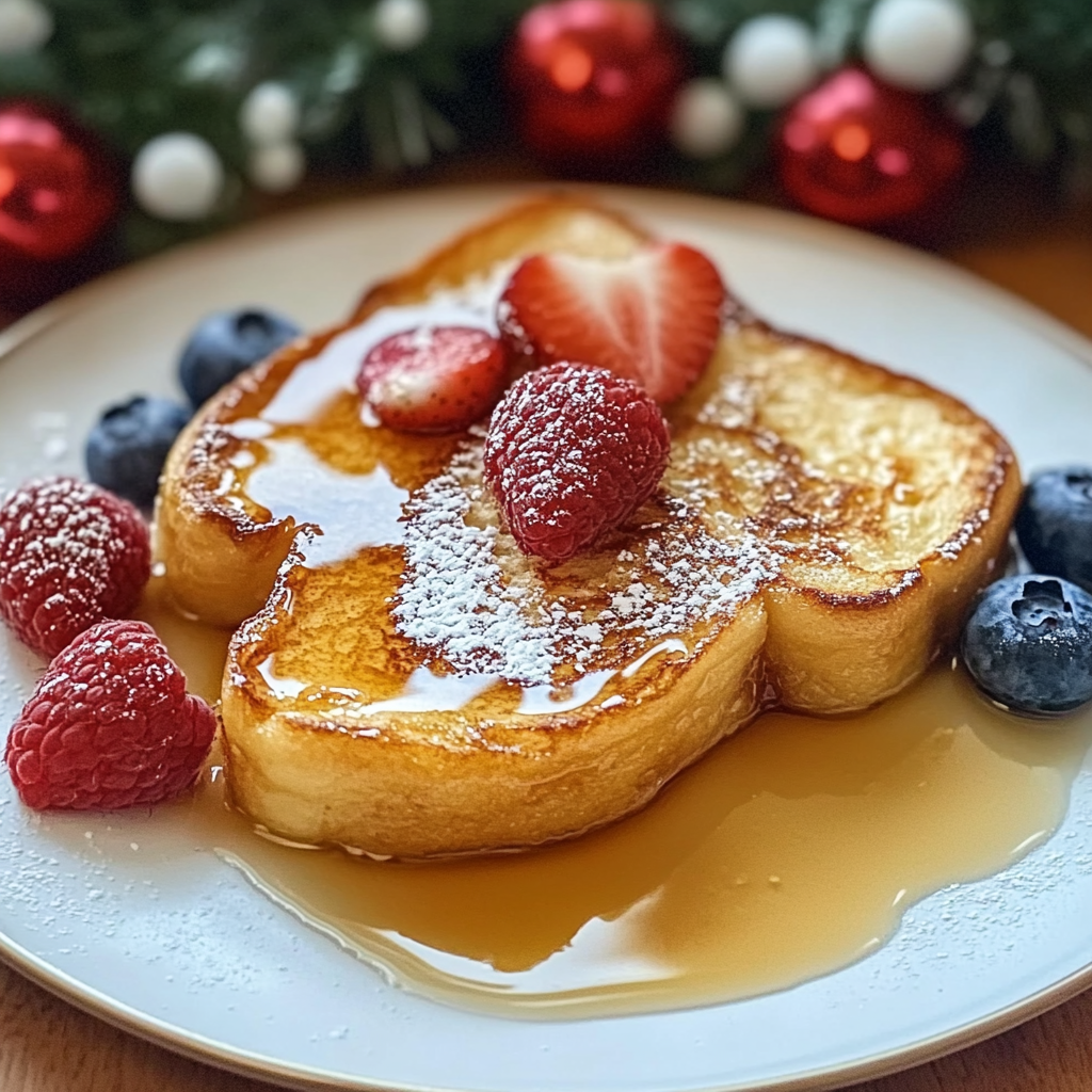 Recipe preparation for Eggnog French Toast
