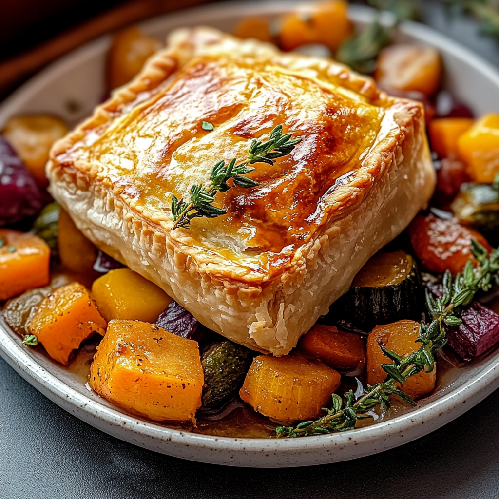 Recipe preparation for Roasted Autumn Vegetable Pot Pies