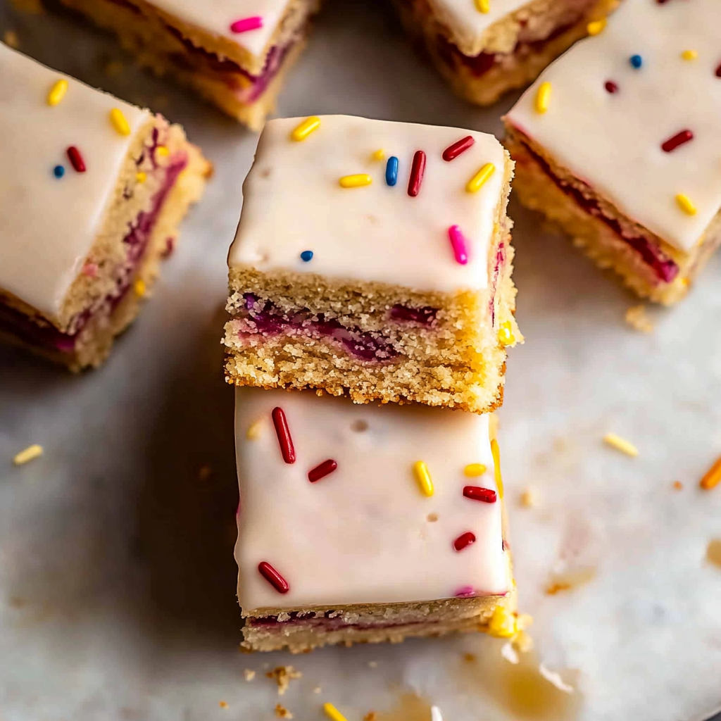Recipe preparation for Pop Tart Cookie Bars