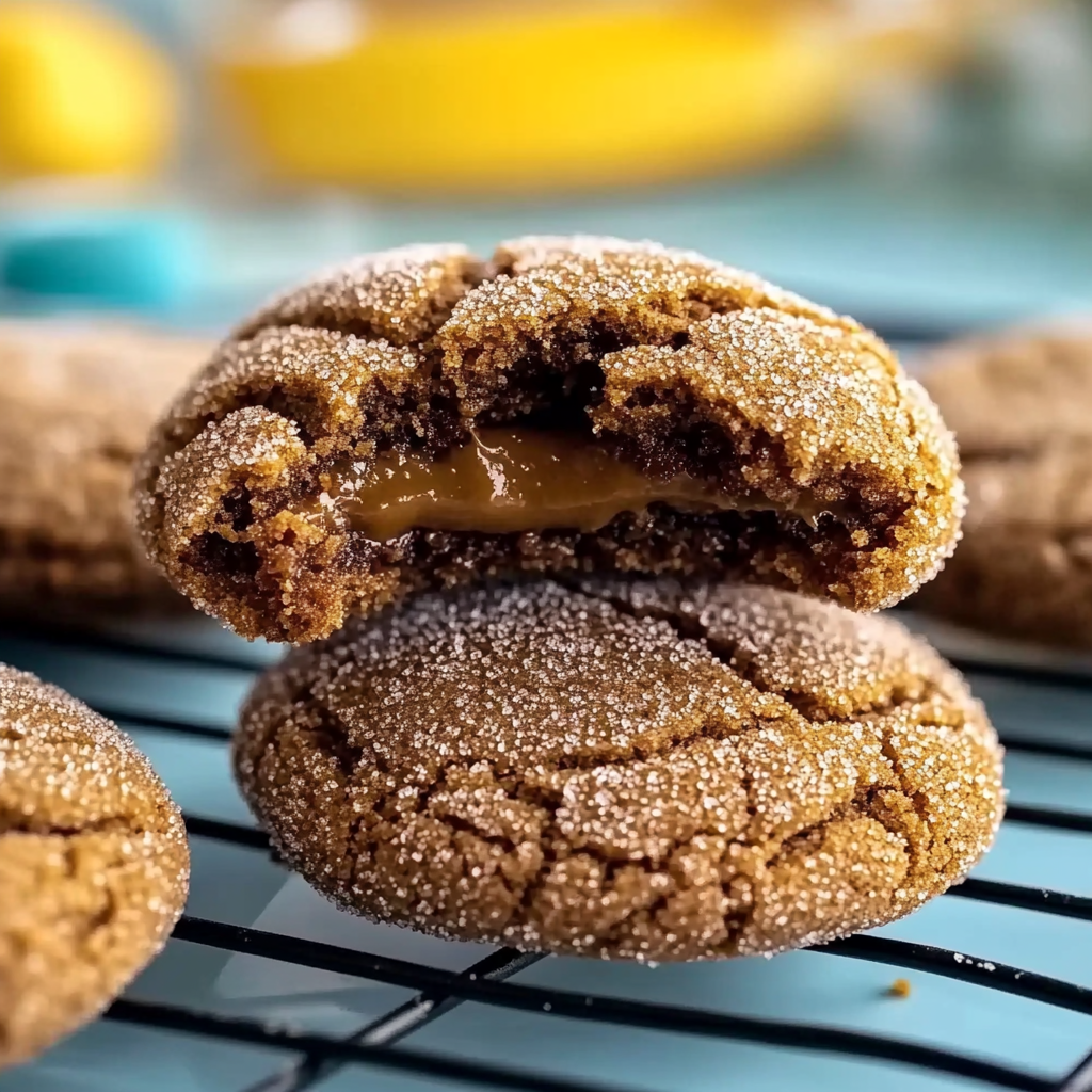 Recipe preparation for Biscoff Filled Crinkle Cookies