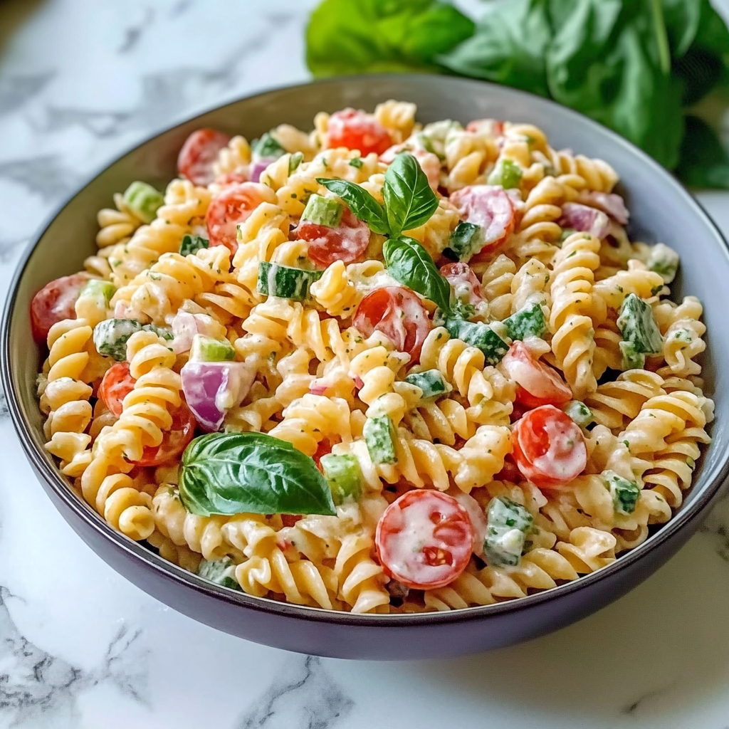 Recipe preparation for Flavorful Pasta Salad