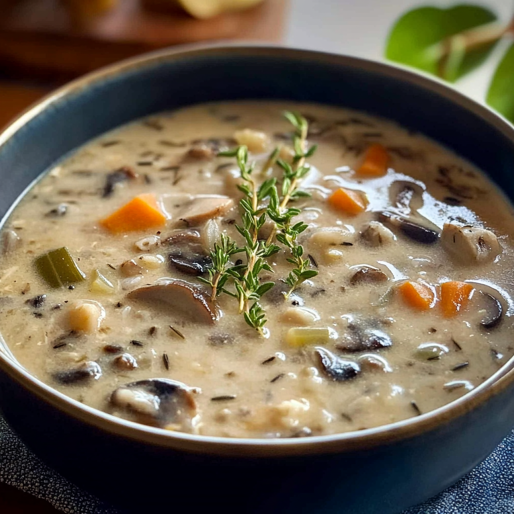 Recipe preparation for Wild Rice Mushroom Soup