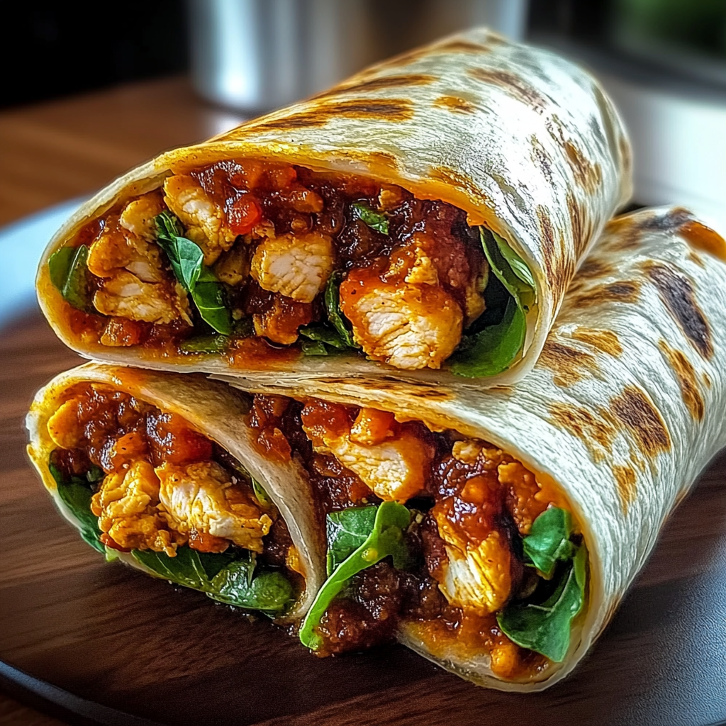 Recipe preparation for Sweet Chili Chicken Wraps