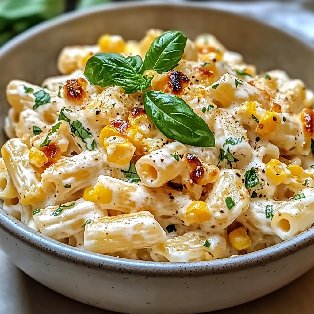 Recipe preparation for Creamy Street Corn Pasta Salad