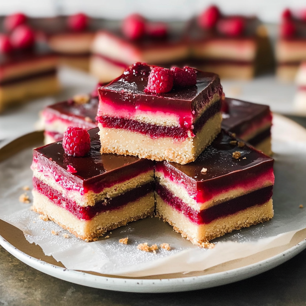 Recipe preparation for Raspberry Caramel Millionaires Shortbread