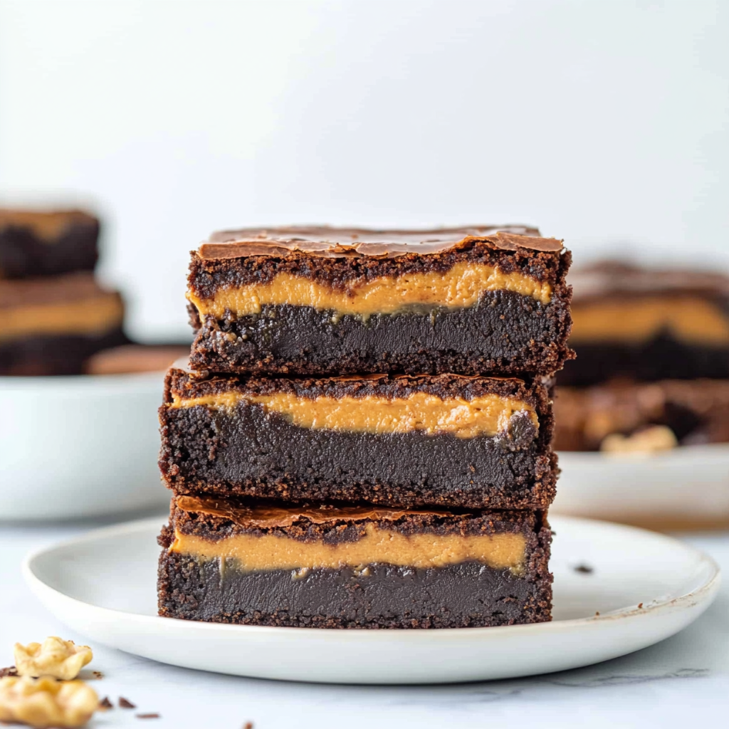 Recipe preparation for Peanut Butter Stuffed Brownies