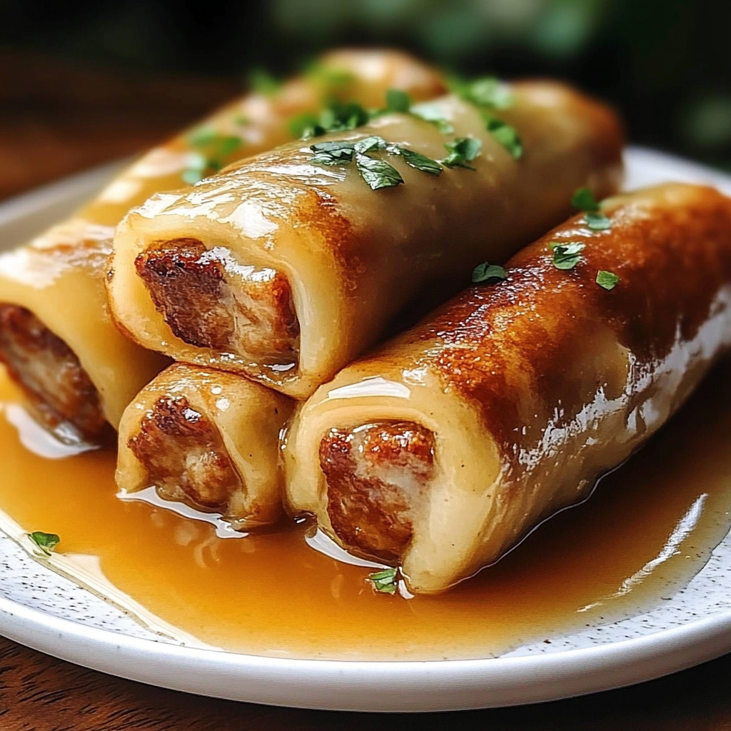 Recipe preparation for Sausage French Toast Roll-ups