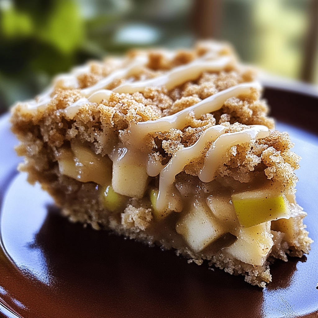 Recipe preparation for Apple Crumb Cake with Cinnamon Apple Drizzle