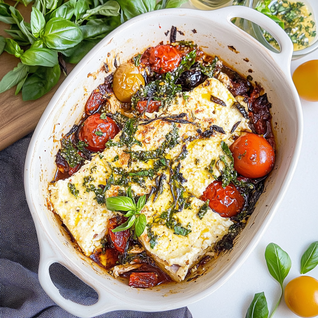 Recipe preparation for Baked Feta Dip