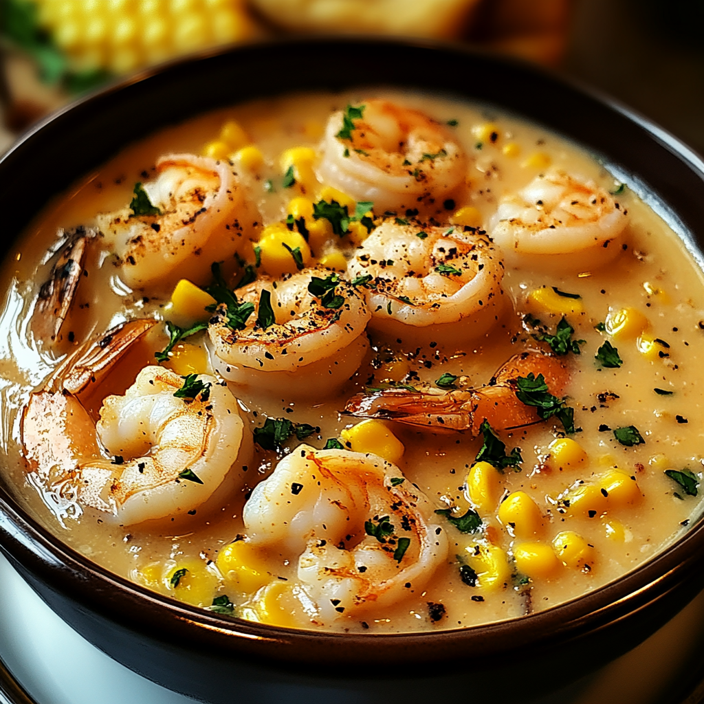Recipe preparation for New Orleans Shrimp and Corn Bisque