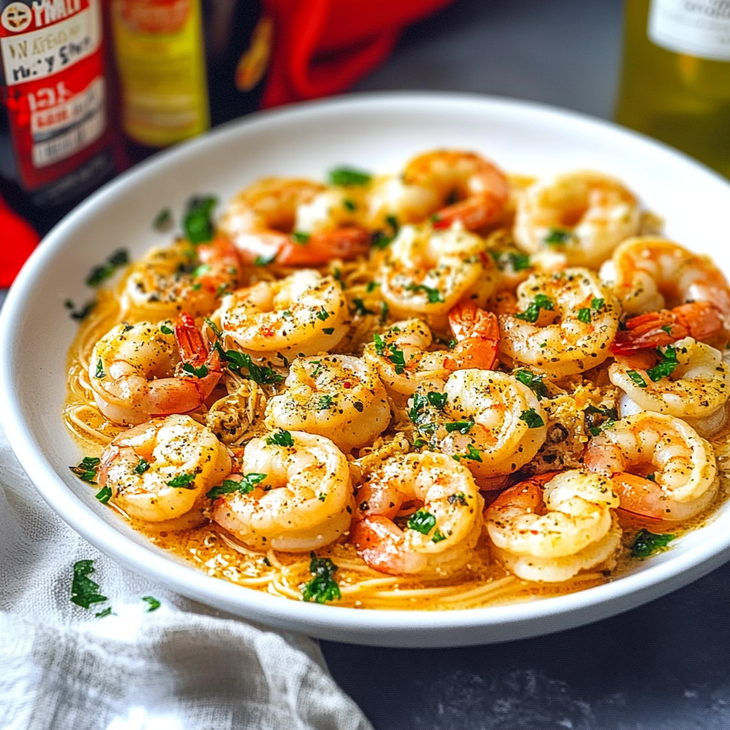 Recipe preparation for Shrimp Scampi