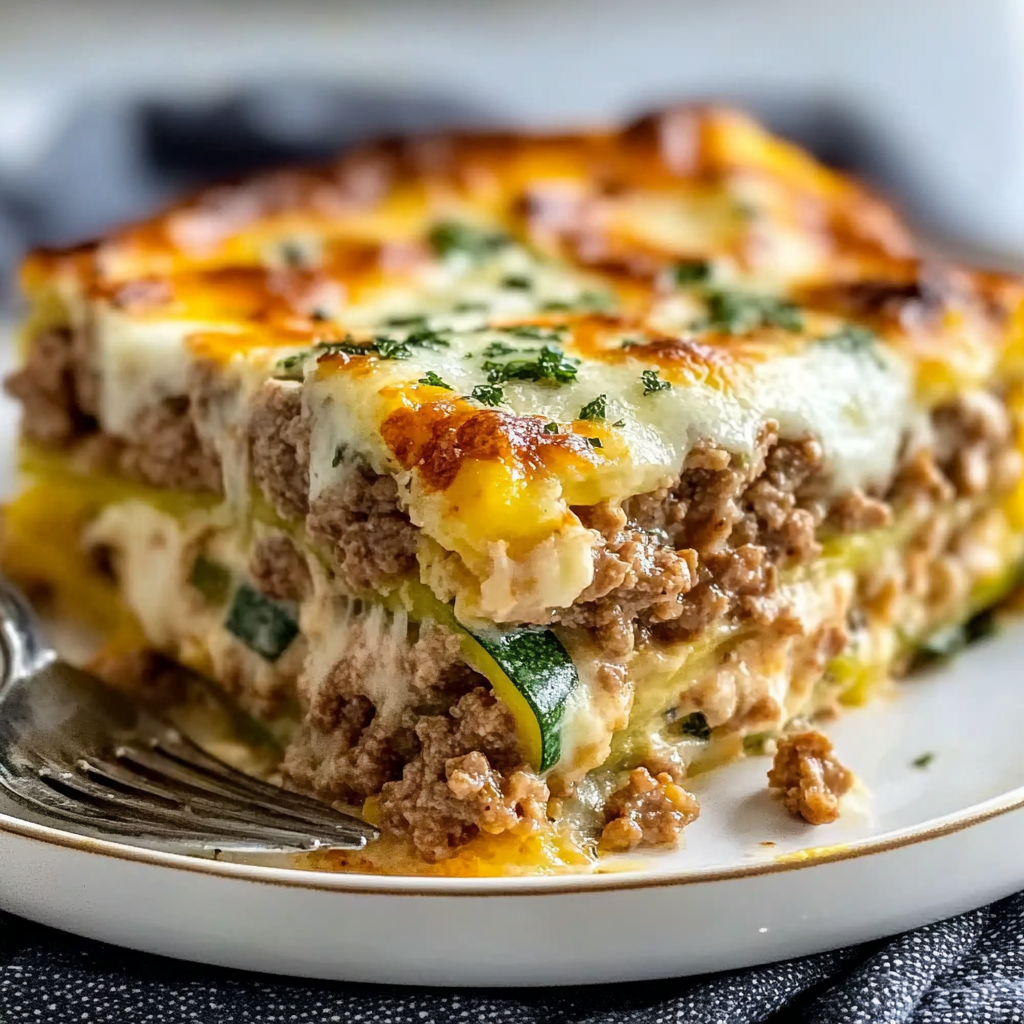 Recipe preparation for Ground Turkey Zucchini Casserole