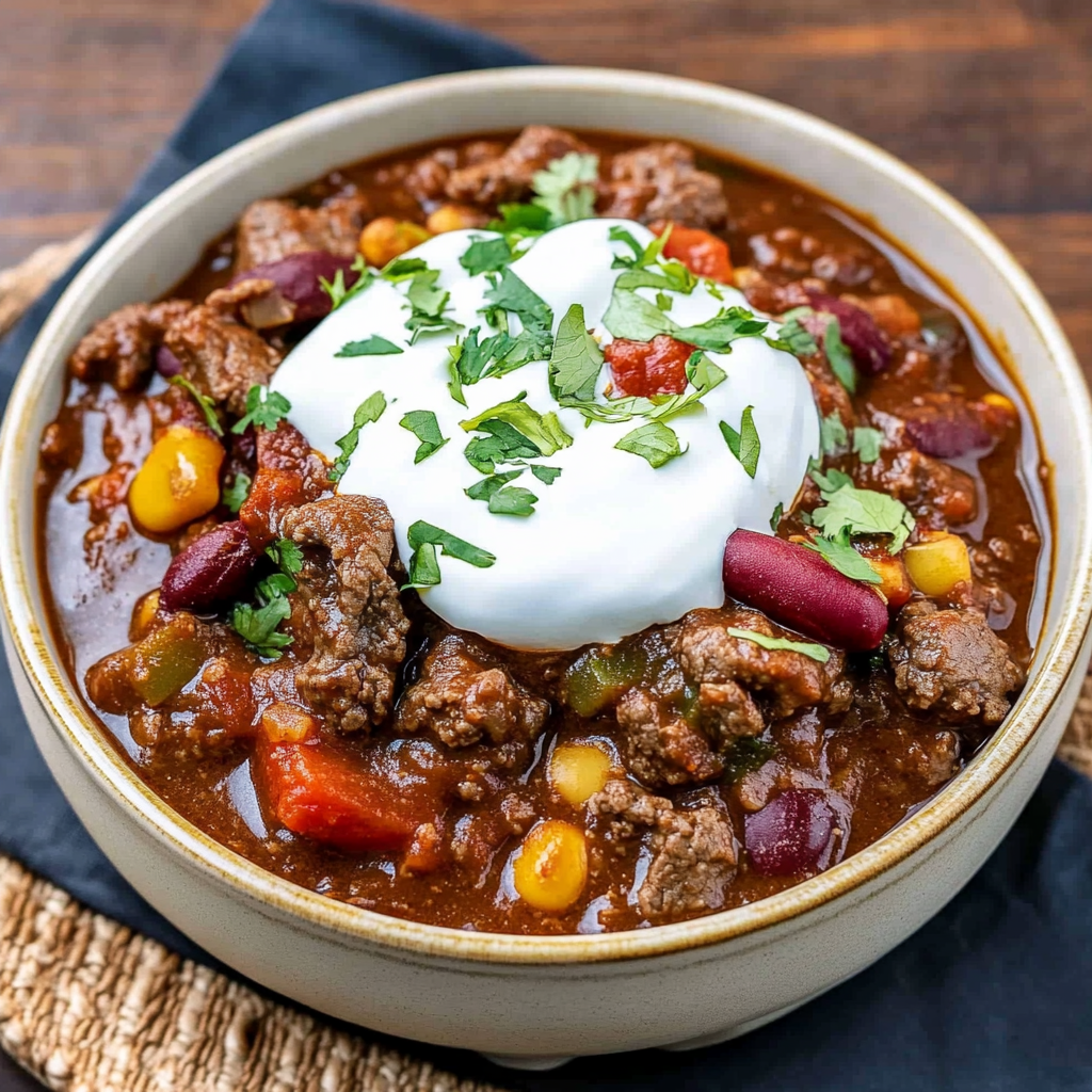 Recipe preparation for Spicy Steak Chili