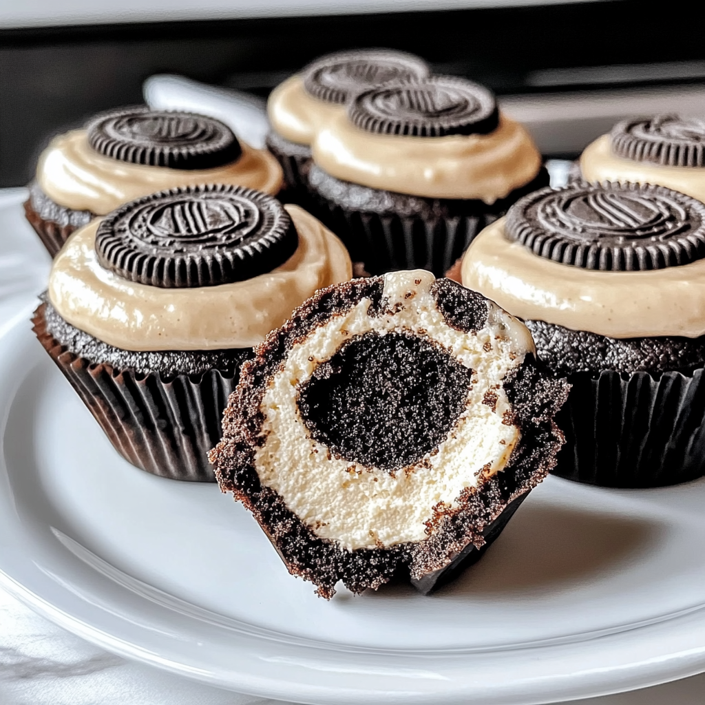 Recipe preparation for Oreo Cheesecake Cookie Cups
