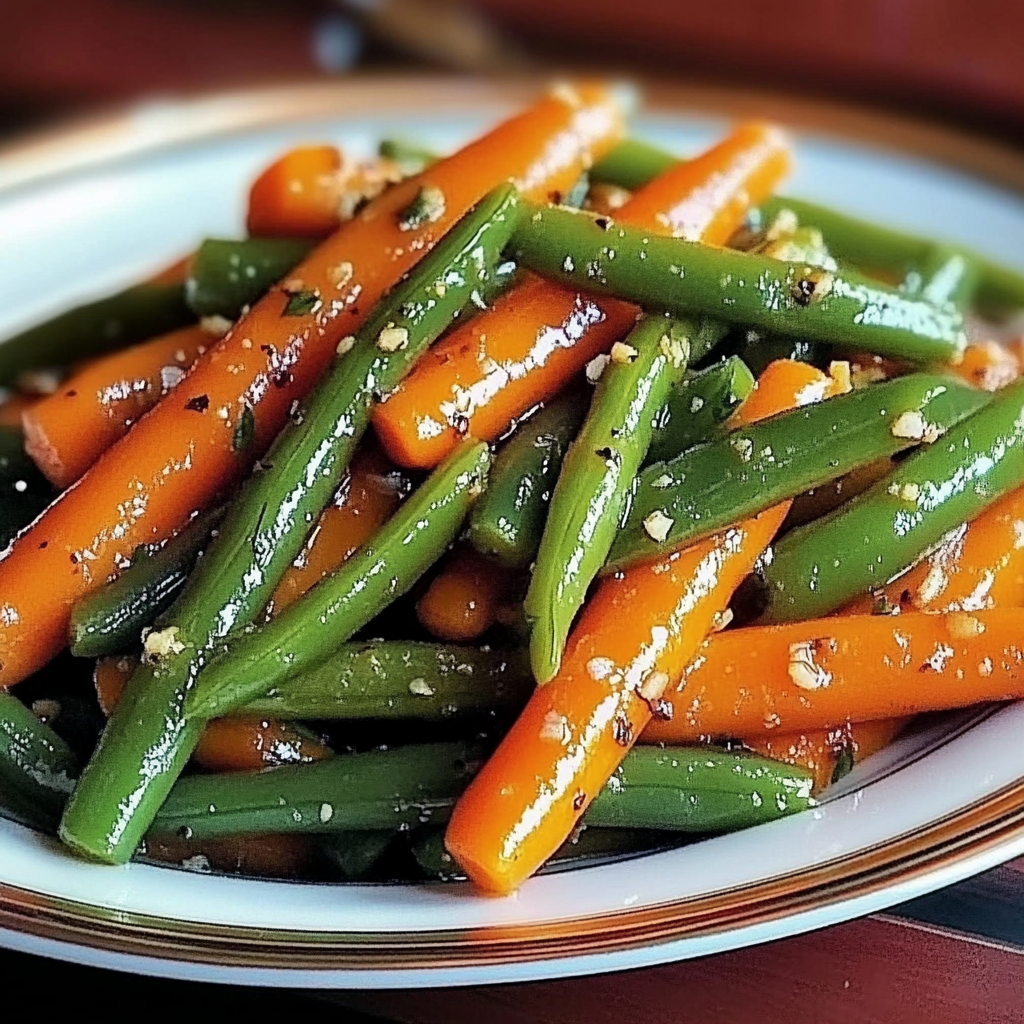 Recipe preparation for Honey Glazed Carrots & Green Beans
