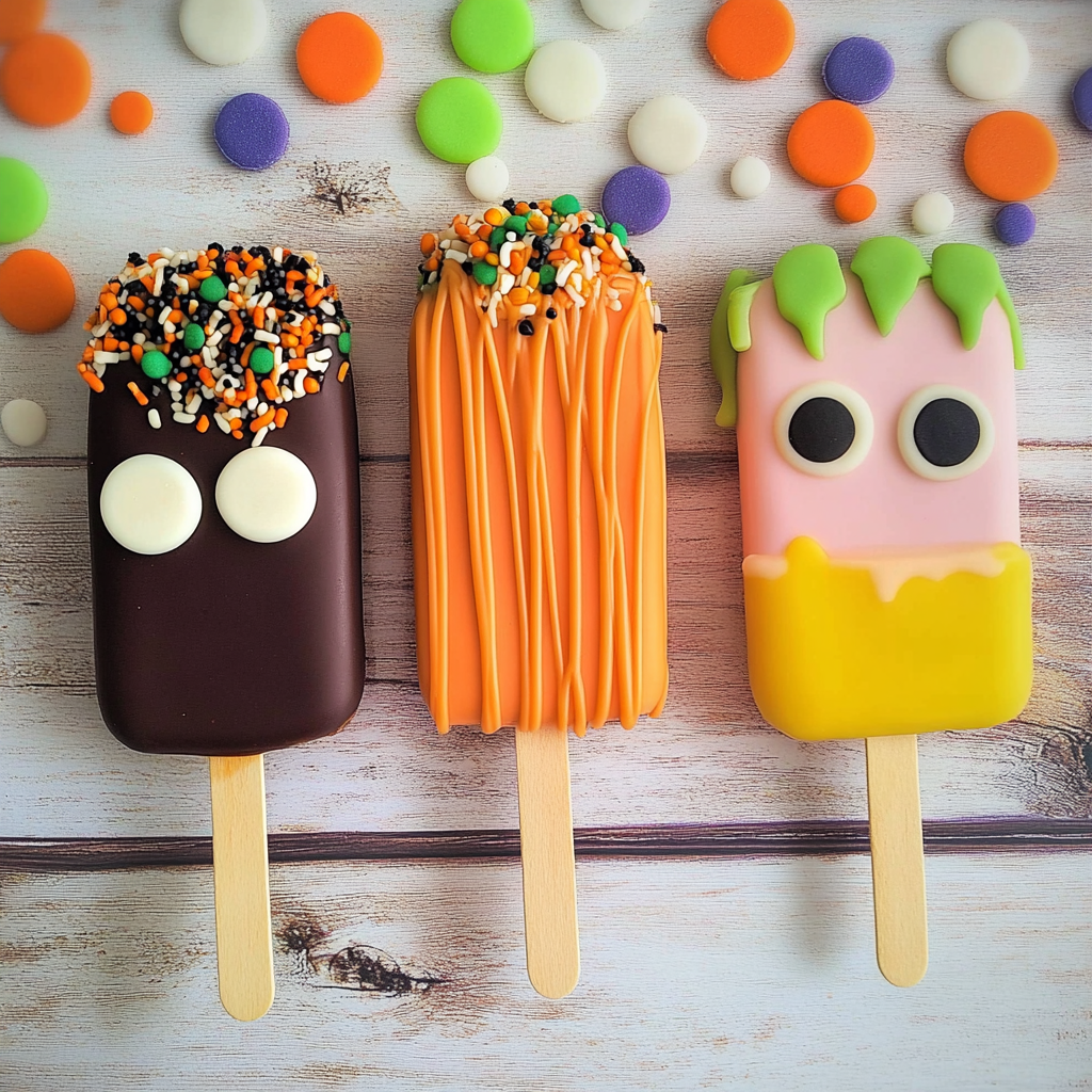 Recipe preparation for Halloween Cakesicles
