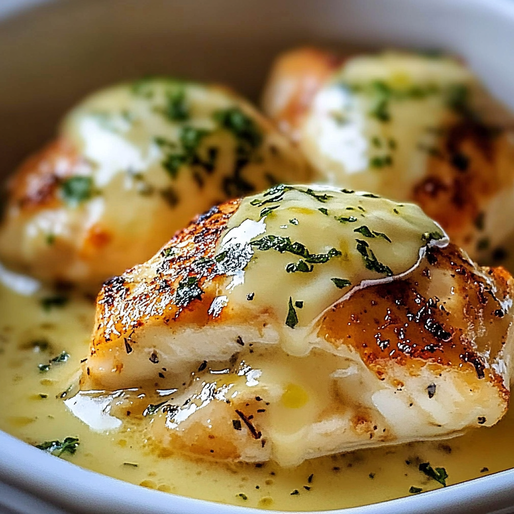 Recipe preparation for Creamy Baked Asiago Chicken