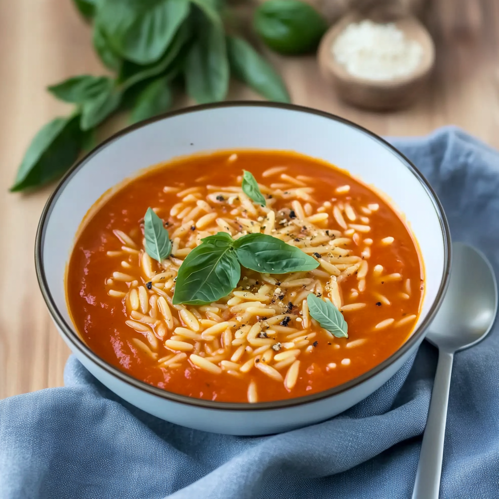 Recipe preparation for Tomato Orzo Soup