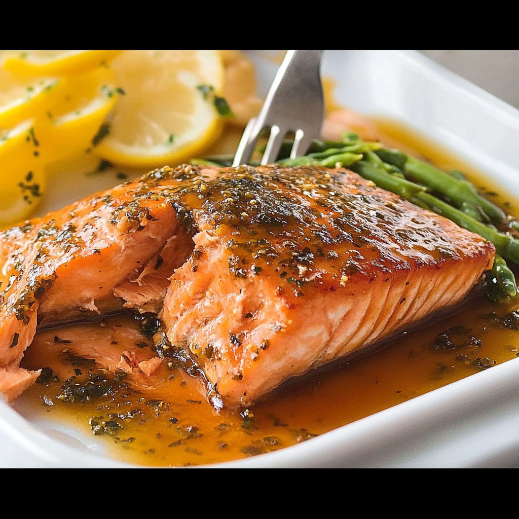 Recipe preparation for Honey Mustard Salmon