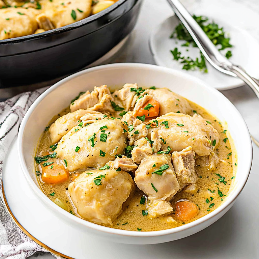 Recipe preparation for Slow Cooker Chicken and Dumplings
