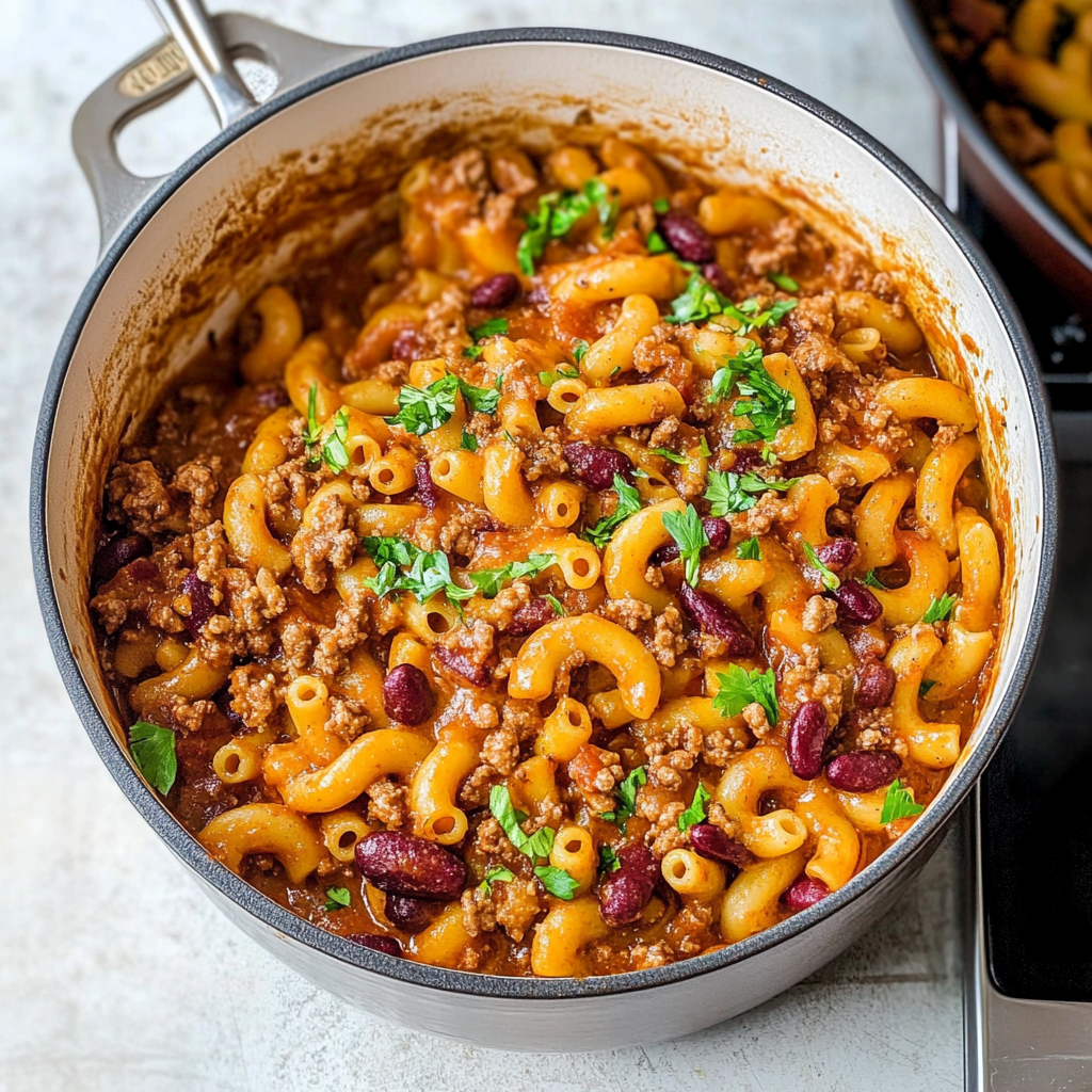 Recipe preparation for Christmas Chili Mac