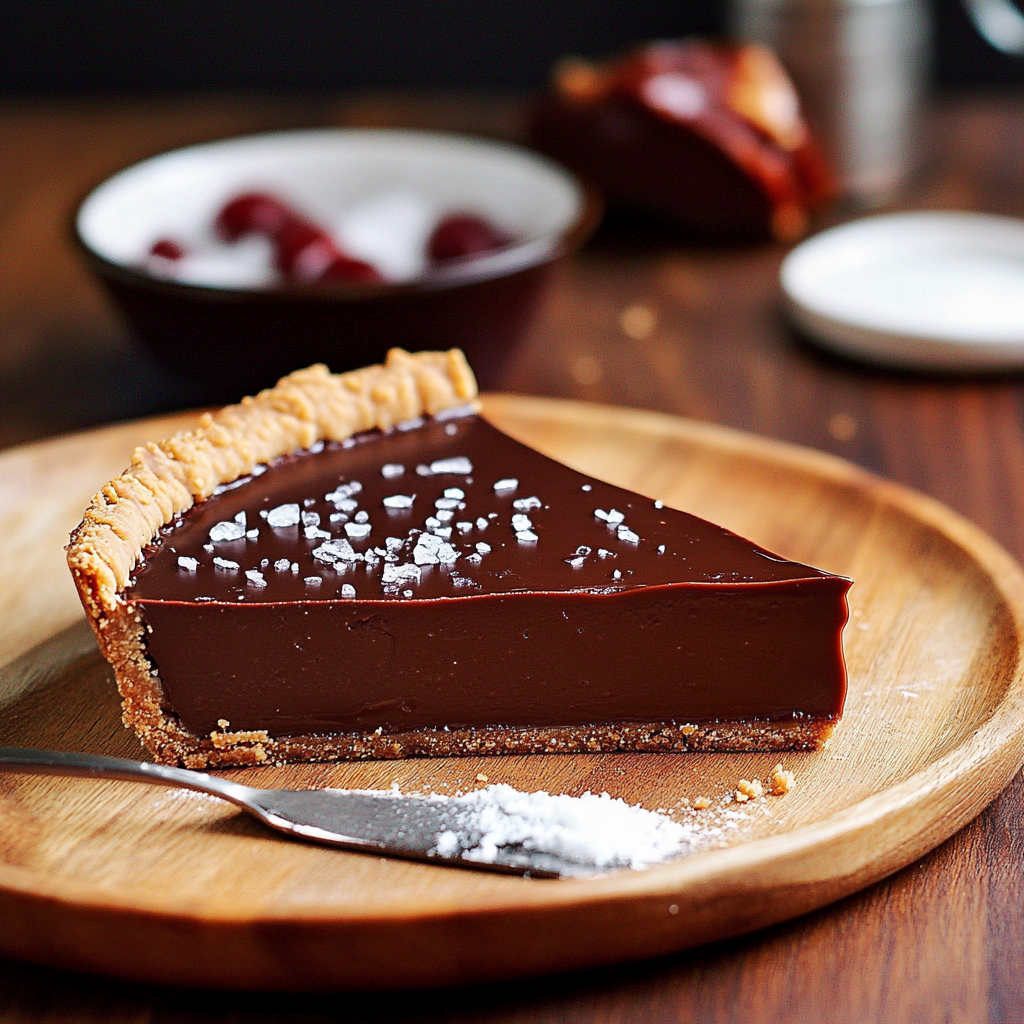 Recipe preparation for Dark Chocolate Sea Salt Tart