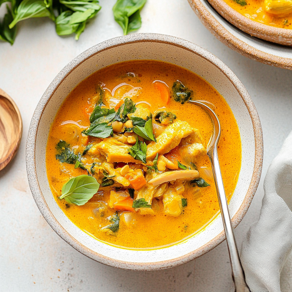 Recipe preparation for Ginger Turmeric Coconut Soup