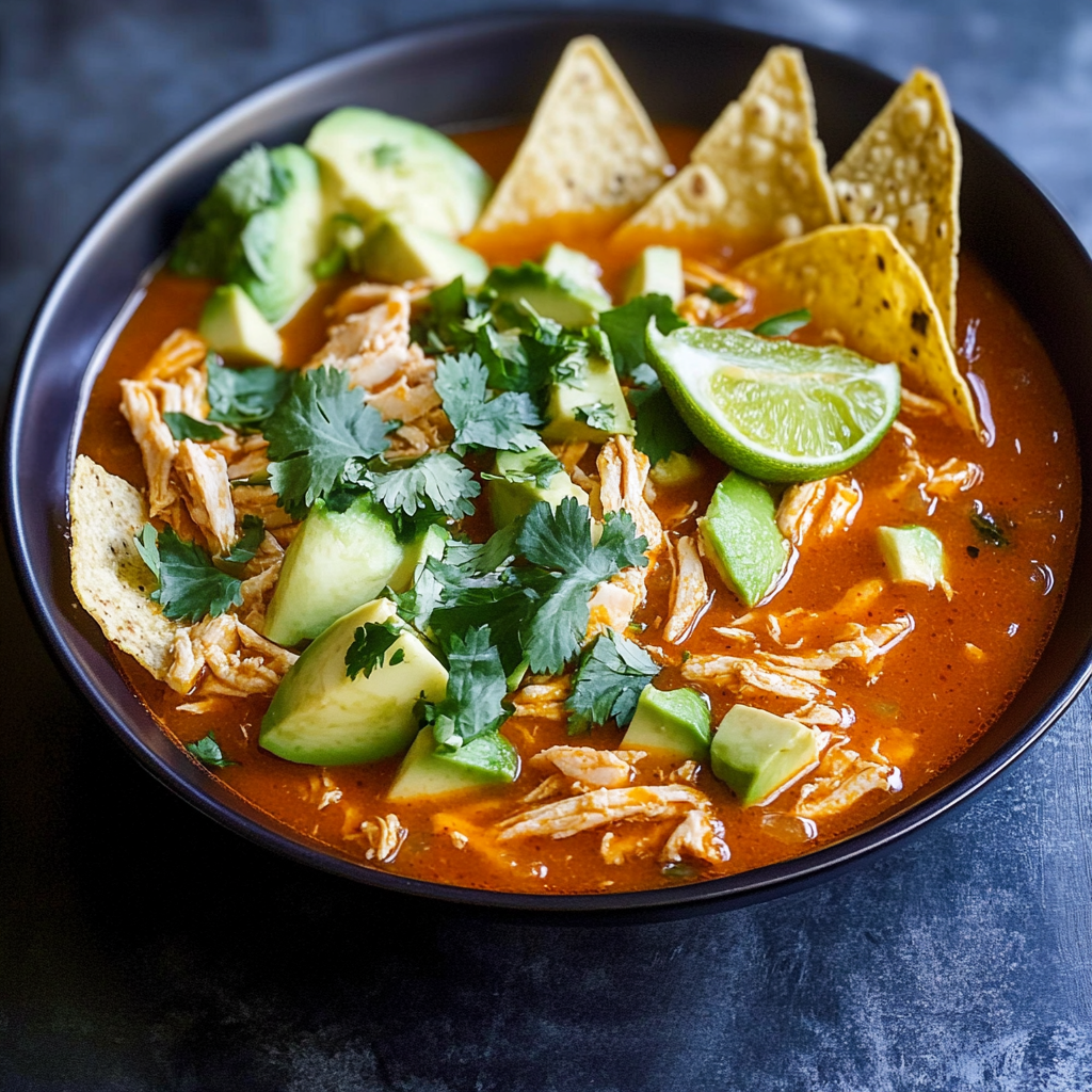 Recipe preparation for Spicy Chicken Tortilla Soup