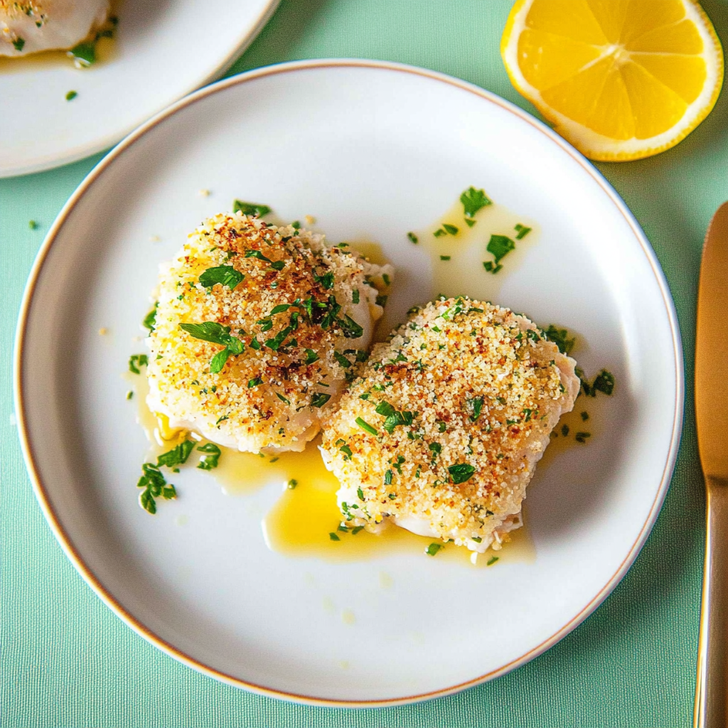 Recipe preparation for Crispy Parmesan Crusted Cod