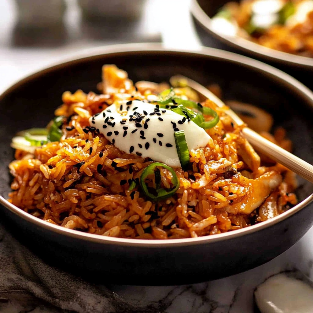 Recipe preparation for Spicy Kimchi Fried Rice