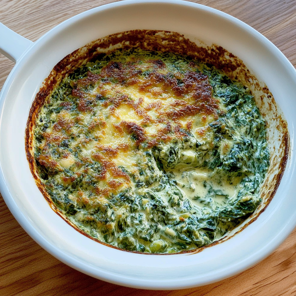 Recipe preparation for Creamed Spinach with Nutmeg