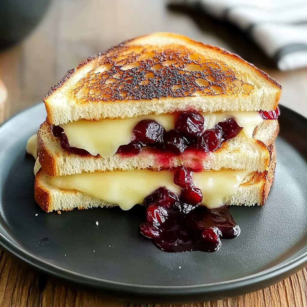 Recipe preparation for Apple and Cranberry Grilled Cheese Sandwich