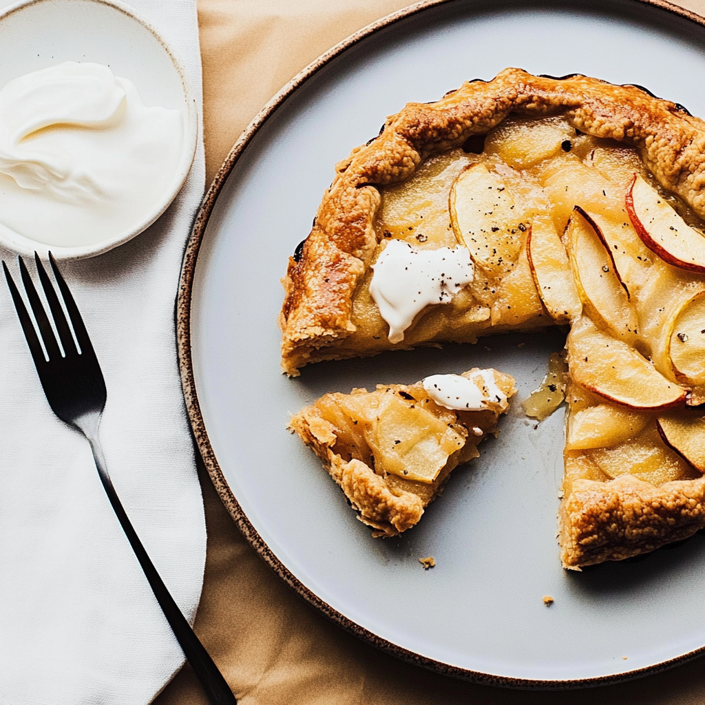 Recipe preparation for Apple Galette with Calvados Glaze